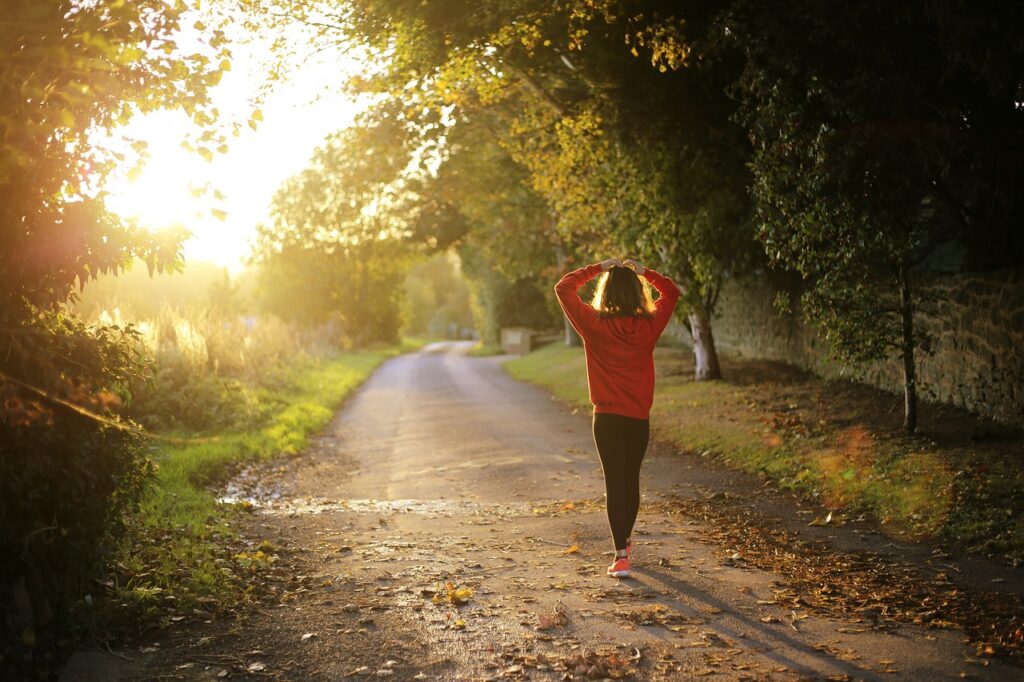 Woman walking in nature